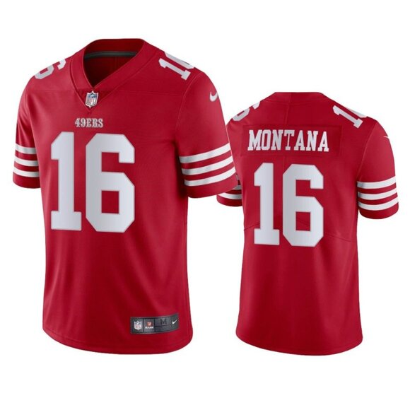 Mens Youths Kids Womens Joe Montana Scarlet Stitched Jersey